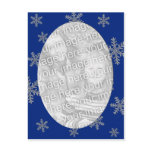 Blue Silver Snowflake Template Post Cards