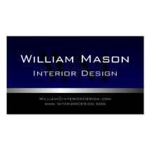 Blue & Silver Stripe Professional Business Card