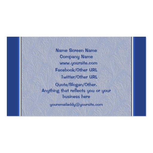 Blue Silver Triskel Business Card Templates (back side)