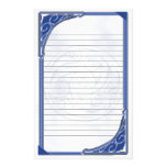 Blue Silver Triskel Lined Stationery Paper
