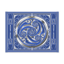 Blue Silver Triskel Postcard