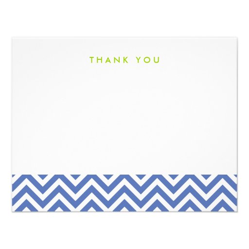 Blue Simple Chevron Thank You Note Cards
