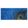 Blue Single Peacock Wedding Program Rack Card Template