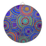 Blue Sixties Circles Pattern Dart Boards