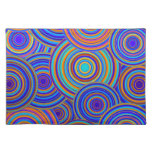 Blue Sixties Circles Pattern Place Mats