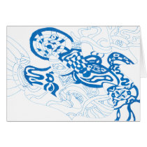 Blue Sketch, abstract Greeting Cards