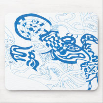 Blue Sketch, abstract mousepads