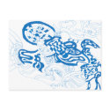 Blue Sketch, abstract postcards