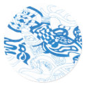 Blue Sketch, abstract stickers