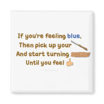 Blue Skew Woodturning Poem Magnet