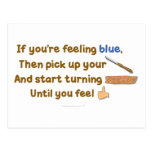 Blue Skew Woodturning Poem Post Card