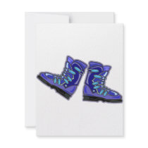 Blue Ski Boots Personalized Announcements