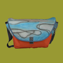 Blue Skies messenger bag by Kim Anderson Art messenger bags