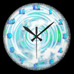 Blue skin spin clock template wall clocks