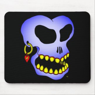 Blue skull-1 mousepad