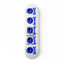 Blue Skull and Crossbones. Skate Boards