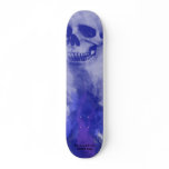 Blue Skull and Flame Custom Skate Board
