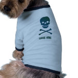 Blue Skull doggy Tshirt Pet Clothes