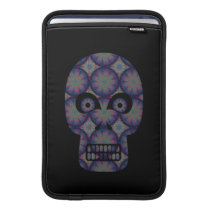 Blue Skull Fractal Pattern MacBook Sleeve