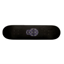 Blue Skull Fractal Pattern Skate Decks