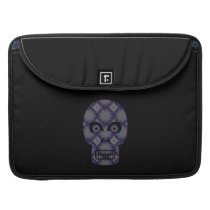 Blue Skull Fractal Pattern Sleeve For MacBooks