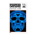 Blue Skull Horror Mask Postage Stamps