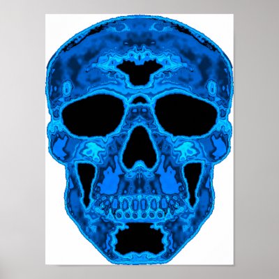 day of the dead skull mask. Blue Skull Horror Mask Print