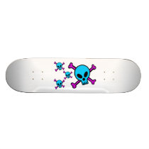 Blue Skull Pink Crossbones Skate Decks