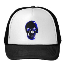 Blue Skull Pop Art Fantasy Hat