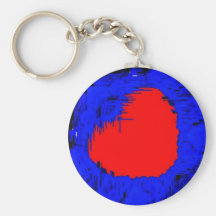 Blue Skull Strawberry Heart Keychain
