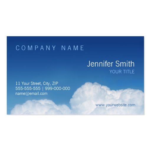 Blue Sky And Clouds business card