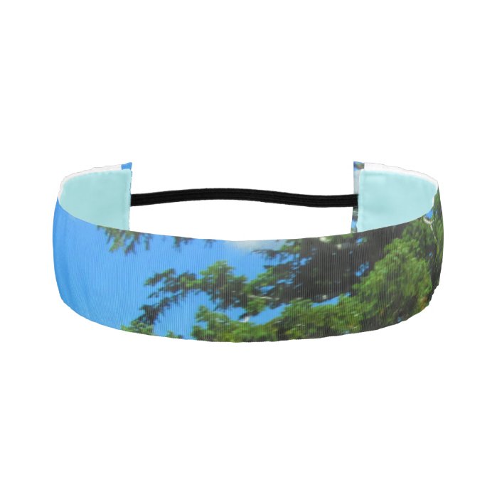Blue Sky And Pine Tree Athletic Headbands