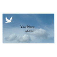 blue sky and white clouds business card template