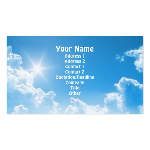 Blue Sky Business Card Templates