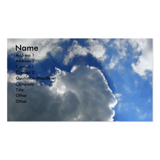 Blue Sky Business Card Templates (front side)
