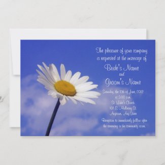 Blue Sky Daisy Wedding Invitation