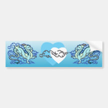Blue Sky Dragon Bumper Sticker