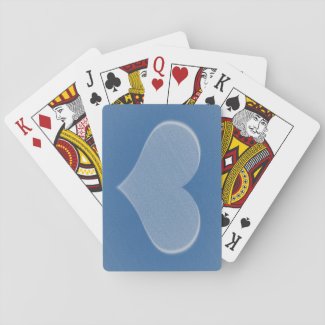 Blue Sky Faded White Heart Poker Playing Cards
