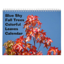 Blue Sky Fall Trees Calendar Colorful Leaves