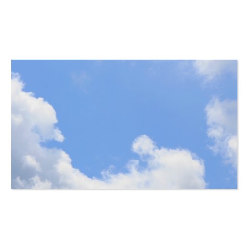 Blue Sky Fluffy Clouds Nature Business Card (back side)