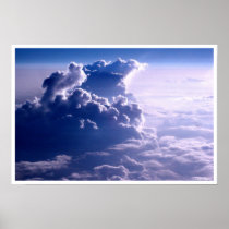 Blue Sky Flying Through Clouds posters