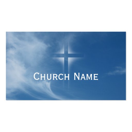 Blue Sky Holy Cross Light Church Business Card (front side)