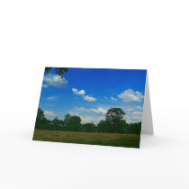 Blue Sky over cut hay field Card