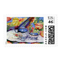Blue Sky Tea postage by FineArtByLoriAndrews Blue Sky Tea postage