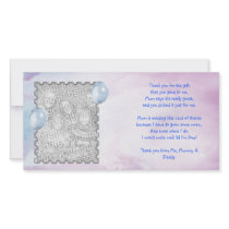 Blue sky Thank You Card from baby boy Customized Photo Card