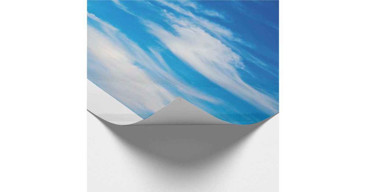 Blue Sky White Clouds Heavenly Cloud Background Wrapping Paper Zazzle