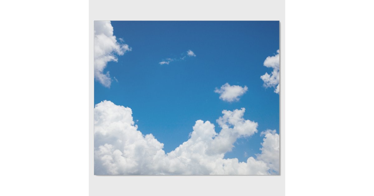Blue Sky White Clouds Heavenly Skies Background Wrapping Paper Zazzle