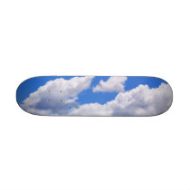 Blue sky with clouds skate boards