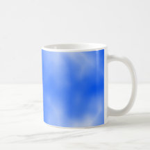 Blue sky with white clouds. coffee mugs