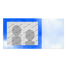 Blue sky with white clouds. photo greeting card